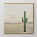 Original hand painted sage green saguaro cactus desert oil painting canvas wall art, nordic scandinavian elegant luxury minimalist modern home decor i
