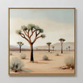 Hand painted original oil painting canvas wall art Joshua tree desert landscape warm sand beige sage green nordic scandinavian elegant luxury modern h