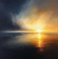 Golden Ache Atmospheric Painting Art - Square
