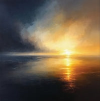 Golden Ache Atmospheric Painting Art - Square