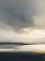 Slate Stillness Atmospheric Deep Painting Art - Set of 2