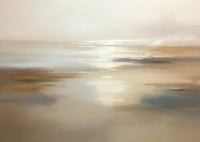 Pearl Stillness Atmospheric Deep Painting Art - Horizontal