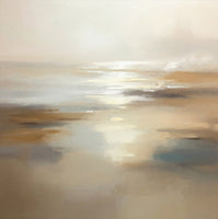 Pearl Stillness Atmospheric Soft Painting Art - Square