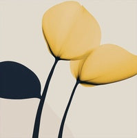 Golden Bloom Botanical Pure Painting Art - Square