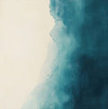 Teal Solitude Atmospheric Painting Art - Square