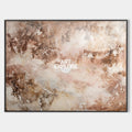Original hand painted sienna brown cream textured abstract oil painting canvas wall art, nordic scandinavian elegant luxury modern livi