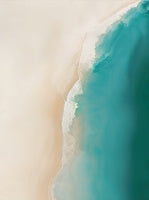 Teal Ebb Coastal Minimalist Painting Art - Horizontal