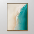 Teal Ebb Coastal Minimalist Painting Art - Horizontal