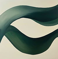 Teal Sway Organic Painting Art - Square