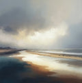 Amber Stillness Coastal Bold Painting Art - Square