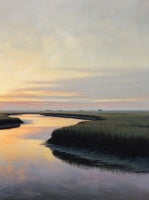 Amber Stillness Coastal Pure Painting Art - Set of 2