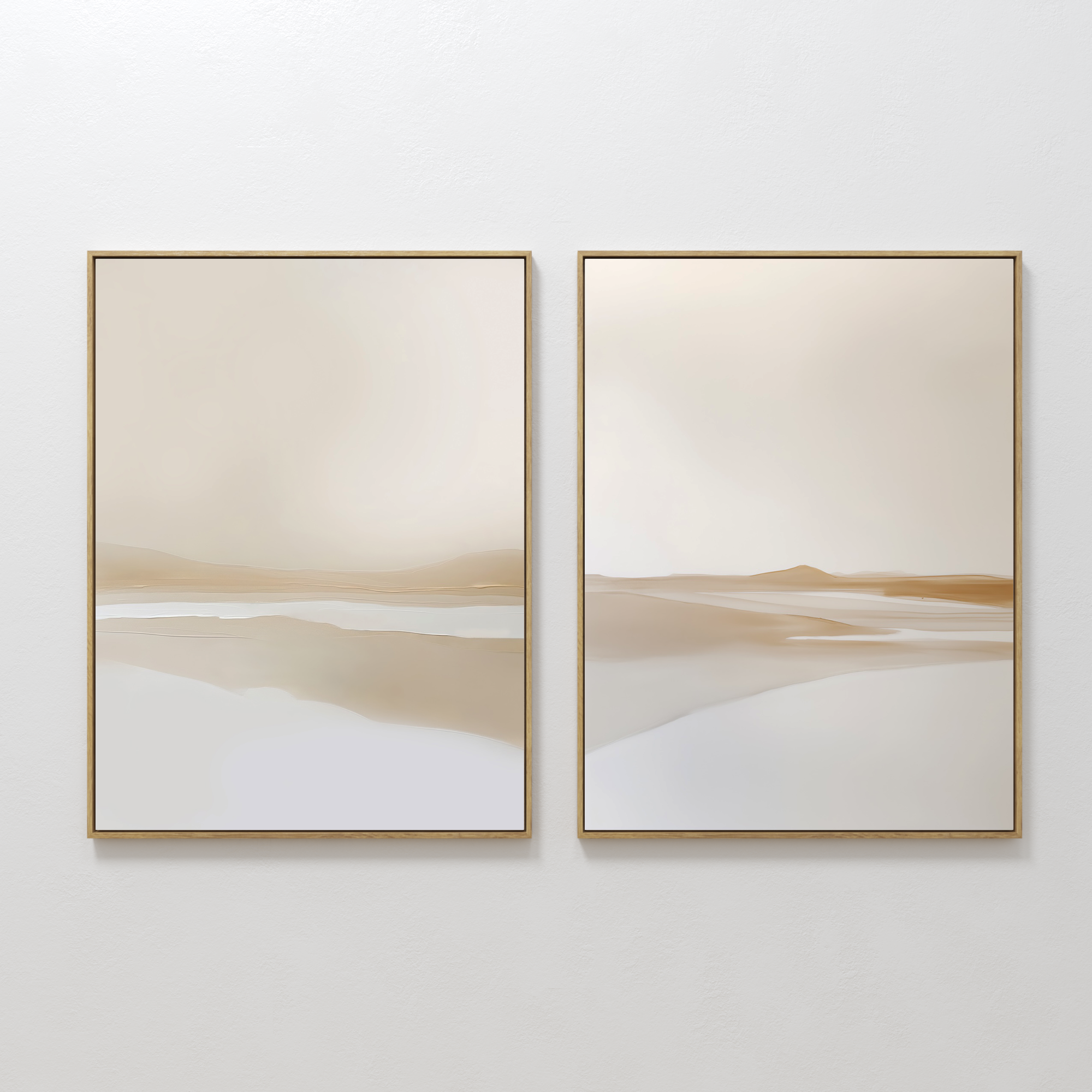 Sand Stillness Atmospheric Bold Painting Art - Set of 2
