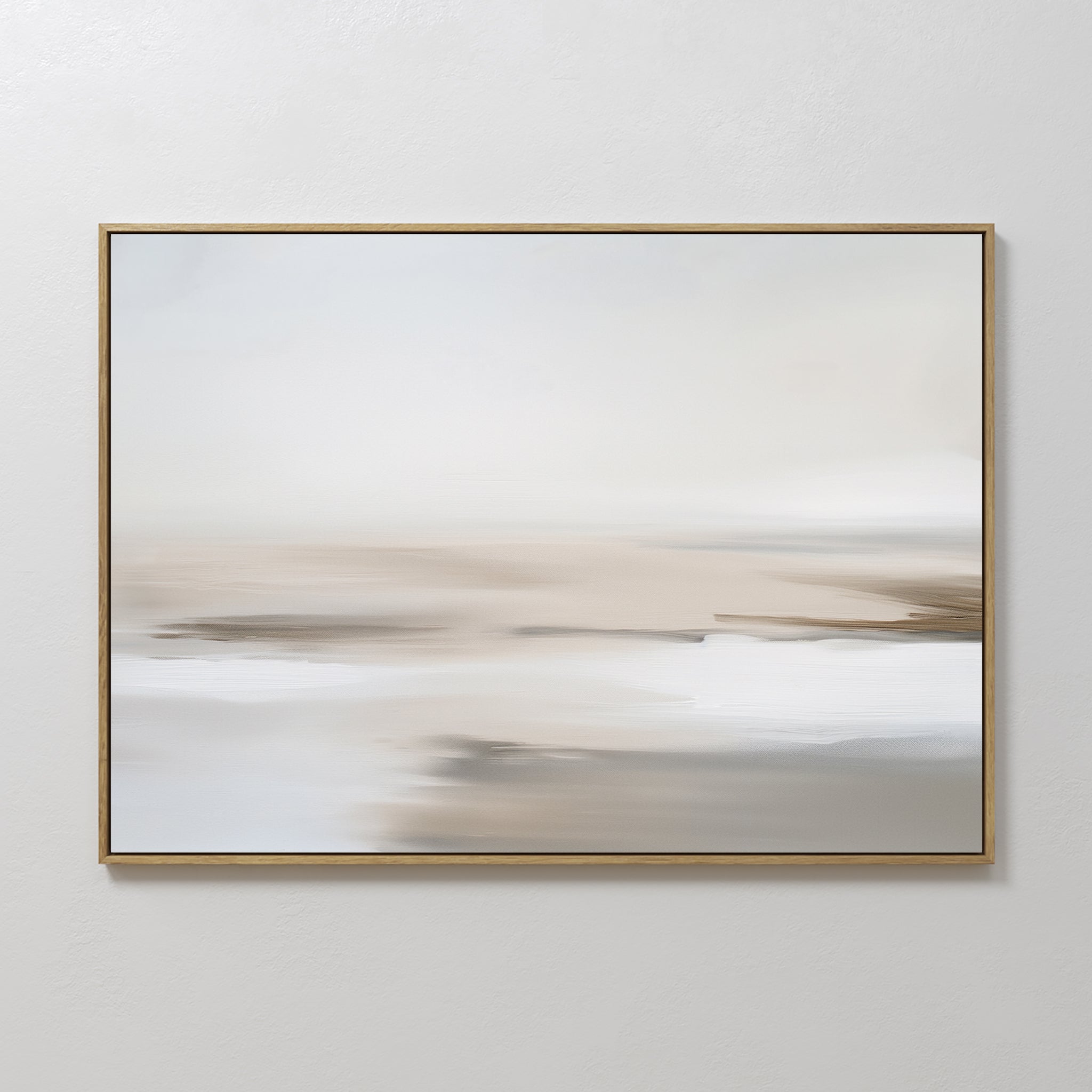 Original hand painted beige grey white mist abstract oil painting canvas wall art, nordic scandinavian minimalist elegant luxury modern home decor int