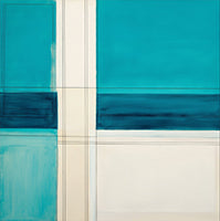 Teal Silence Minimalist Painting Art - Square