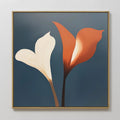 Original hand painted ivory and burnt orange calla lily oil painting canvas wall art, nordic scandinavian elegant luxury modern botanical home decor i