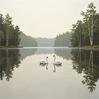 Pearl Reverie Nordic Painting Art - Square