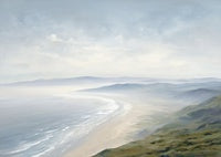 Mist Solitude Coastal 7 Painting Art - Horizontal