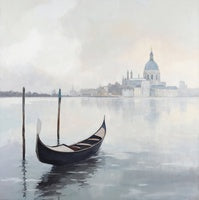 Mist Solitude Atmospheric Warm Painting Art - Square