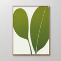 Original hand painted olive green botanical bold leaves oil painting canvas wall art, nordic scandinavian elegant luxury minimalist modern living room