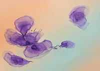 Violet Reverie Botanical Painting Art - Horizontal