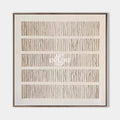 Original hand painted ivory taupe textured vertical stripe abstract oil painting canvas wall art, nordic scandinavian minimalist elegan