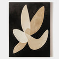 Original hand painted ivory gold abstract botanical oil painting canvas wall art, nordic scandinavian minimalist elegant luxury modern