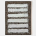 Original hand painted dark charcoal white stripe abstract oil painting canvas wall art, nordic scandinavian minimalist elegant luxury m