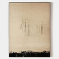 Original hand painted beige black textured abstract landscape oil painting canvas wall art, nordic scandinavian minimalist elegant luxu