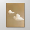Original hand painted white cloud amber golden oil painting canvas wall art, nordic scandinavian elegant luxury minimalist modern living room home dec