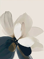 Midnight Bloom Organic Pale Painting Art - Vertical