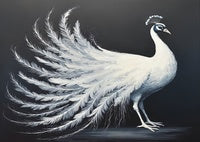 Pearl Grace Monochrome Painting Art - Horizontal