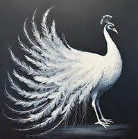 Pearl Grace Monochrome Deep Painting Art - Square