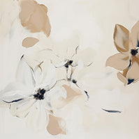 Ivory Bloom Organic Bold Painting Art - Square