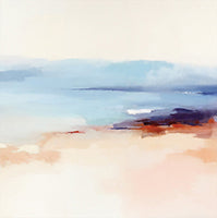 Blush Drift Coastal Soft Painting Art - Square