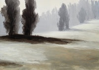 Mist Solitude Atmospheric Cool Painting Art - Horizontal