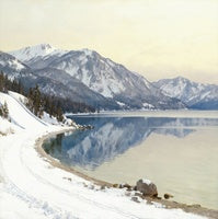 Frost Stillness Nordic Bold Painting Art - Vertical