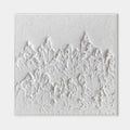 Original hand painted white textured mountain landscape oil painting canvas wall art, nordic scandinavian minimalist elegant luxury mod