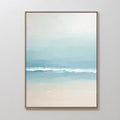 Original hand painted teal aqua beige coastal ocean wave oil painting canvas wall art, nordic scandinavian elegant luxury minimalist modern home decor