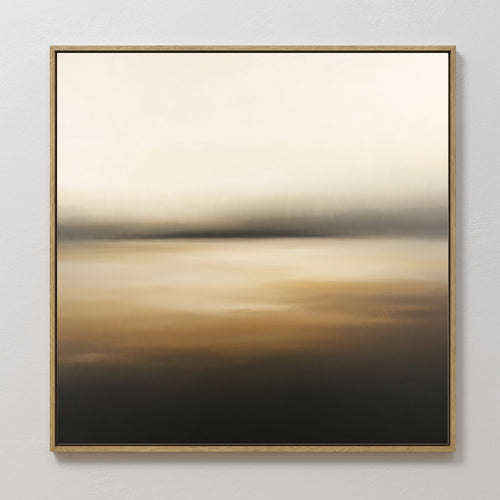 Original hand painted black amber ivory atmospheric abstract oil painting canvas wall art, nordic scandinavian elegant luxury modern living room home