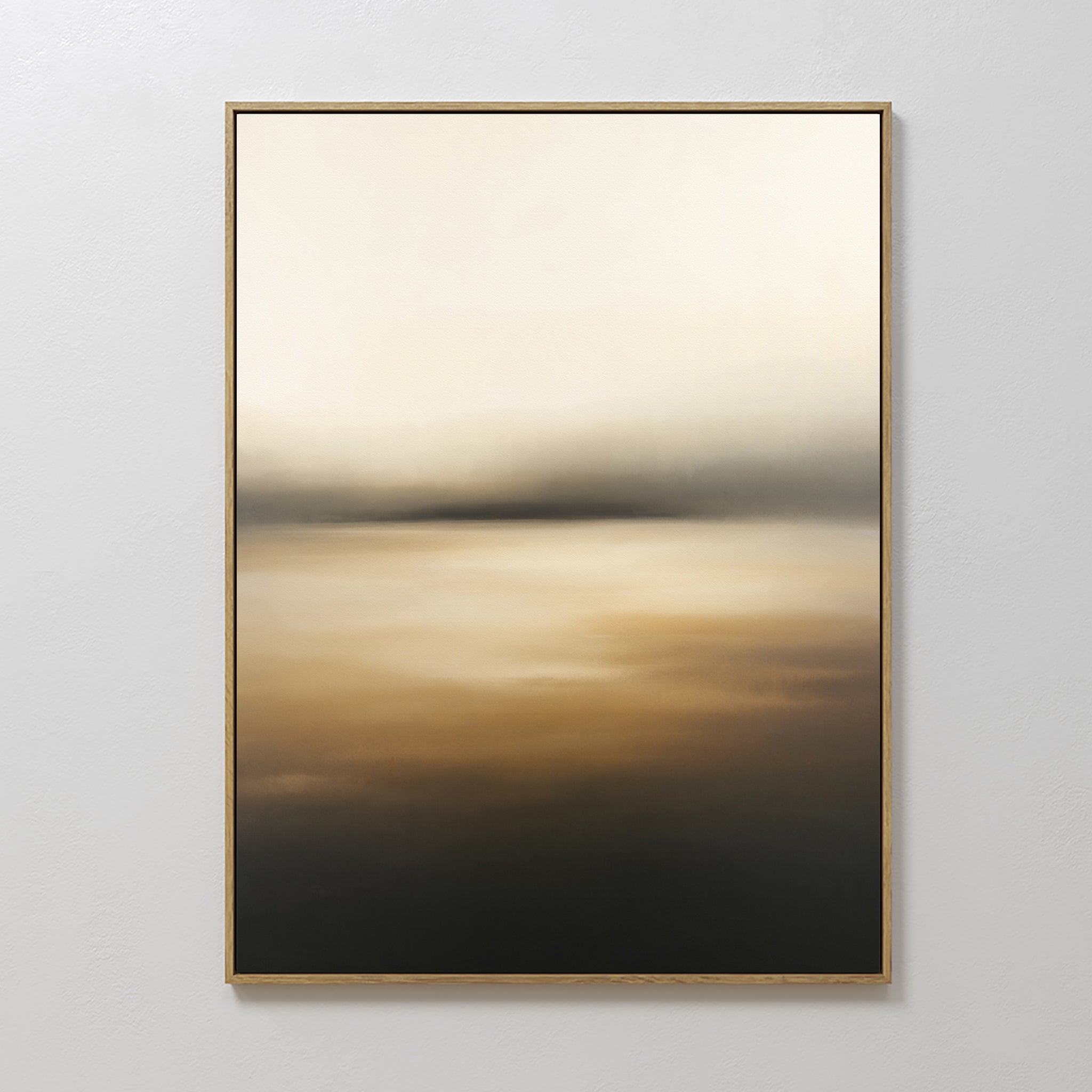 Original hand painted black amber ivory atmospheric abstract oil painting canvas wall art, nordic scandinavian elegant luxury modern living room home