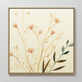 Original hand painted blush pink wildflower botanical oil painting canvas wall art, nordic scandinavian minimalist elegant luxury modern home decor in