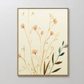 Hand painted original blush pink botanical wildflower oil painting canvas wall art, nordic scandinavian elegant minimalist luxury modern home decor in