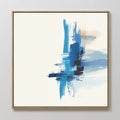 Hand painted original cobalt blue abstract oil painting canvas wall art, nordic scandinavian elegant luxury minimalist modern living room home decor i