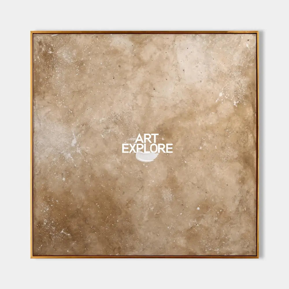 Original hand painted sandy beige abstract oil painting canvas wall art, aged earthy texture nordic scandinavian minimalist elegant lux