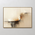 Original hand painted amber ivory charcoal abstract oil painting canvas wall art, nordic scandinavian atmospheric elegant luxury modern living room ho