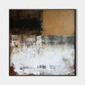 Original hand painted amber brown black white textured abstract oil painting canvas wall art, nordic scandinavian minimalist elegant lu