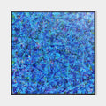 Original hand painted electric blue abstract oil painting canvas wall art, modern elegant luxury nordic scandinavian home decor interio