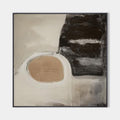 Original hand painted amber ivory charcoal abstract oil painting canvas wall art, nordic scandinavian minimalist elegant luxury modern