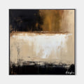 Original hand painted black gold ivory abstract oil painting canvas wall art, nordic scandinavian elegant luxury minimalist modern livi