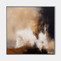 Original hand painted amber black ivory abstract oil painting canvas wall art, nordic scandinavian elegant luxury modern living room ho